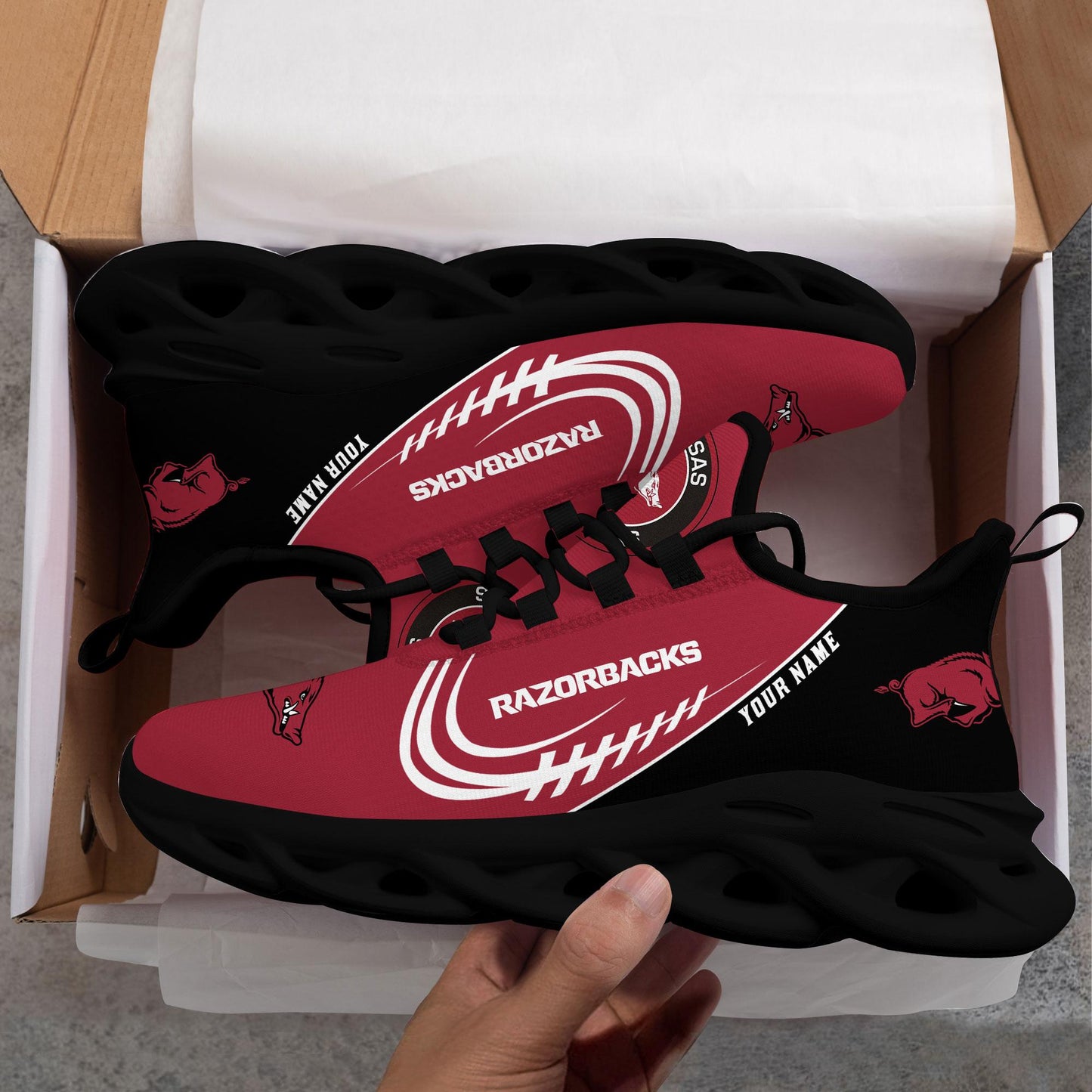 Ideafootwear Arkansas Razorbacks Max Soul Shoes Sneakers For Men And Women