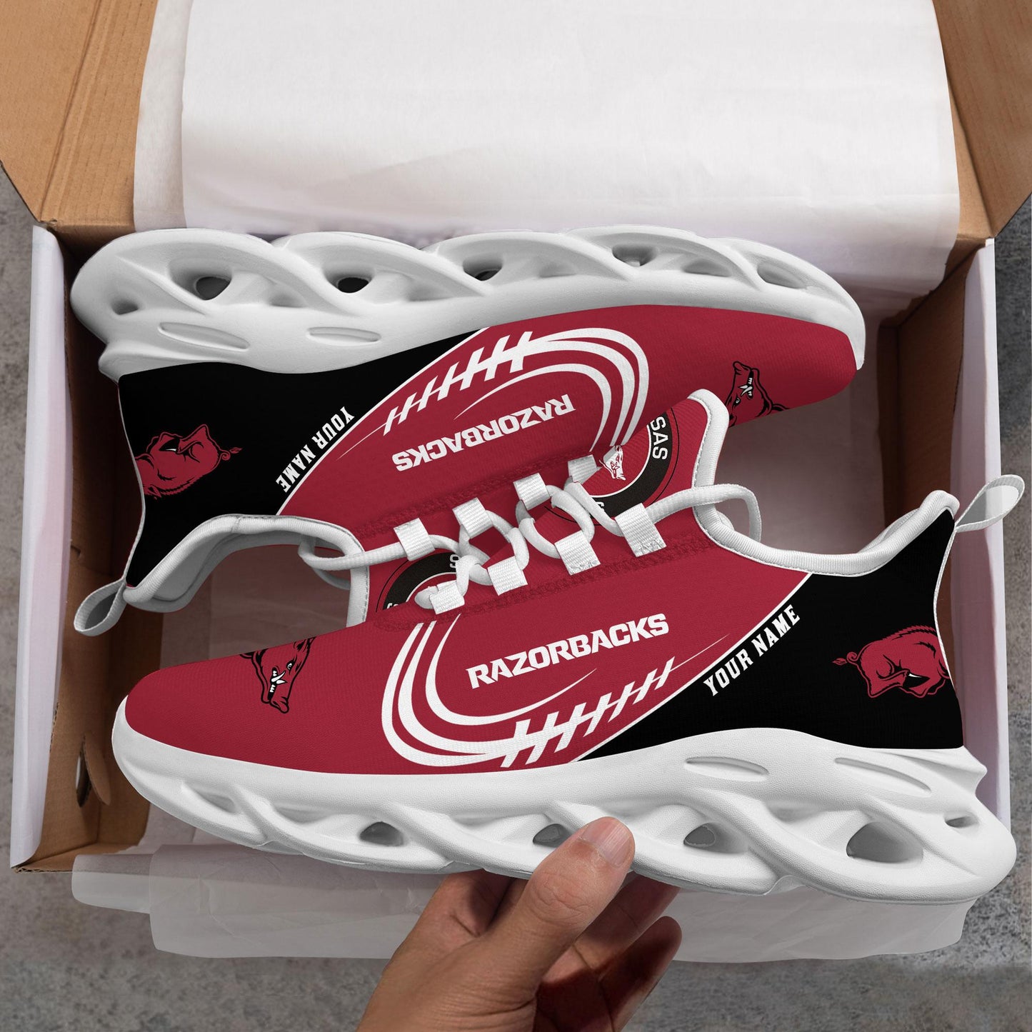 Ideafootwear Arkansas Razorbacks Max Soul Shoes Sneakers For Men And Women