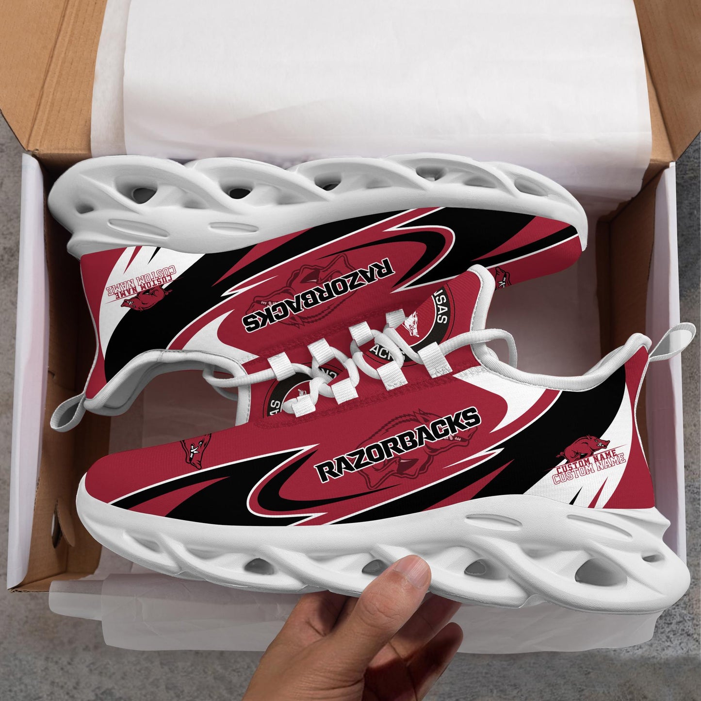 Ideafootwear Arkansas Razorbacks Max Soul Shoes Sneakers For Men And Women