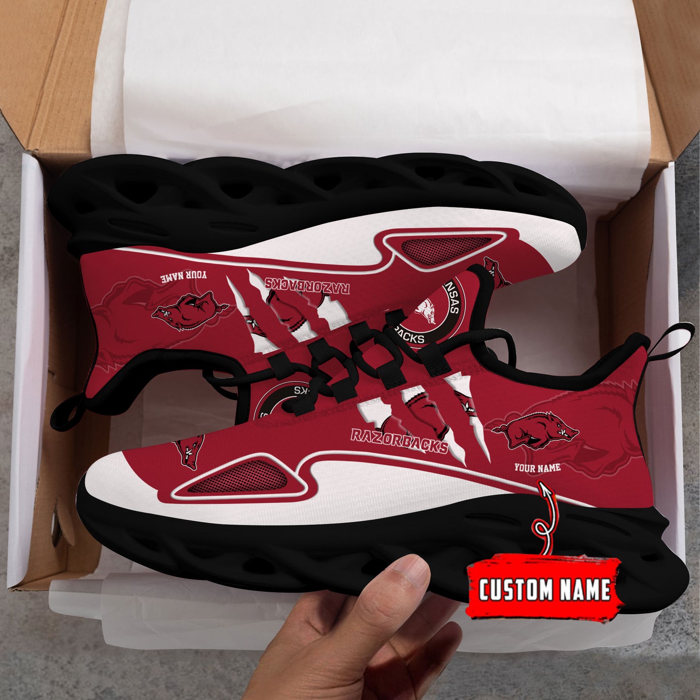 Ideafootwear Arkansas Razorbacks Max Soul Shoes Sneakers For Men And Women