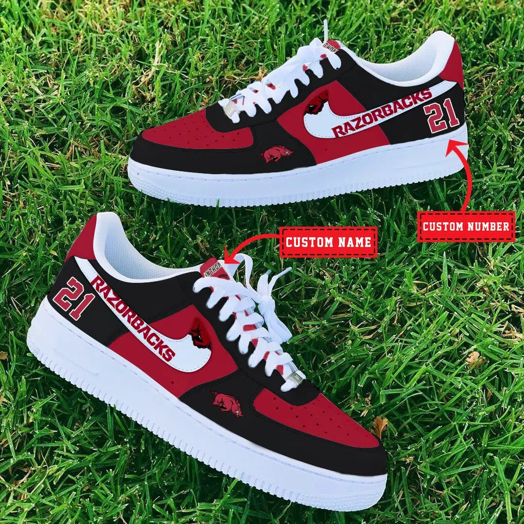 Ideafootwear Arkansas Razorbacks NCAA Air Low-Top Sneakers Shoes For Men And Women