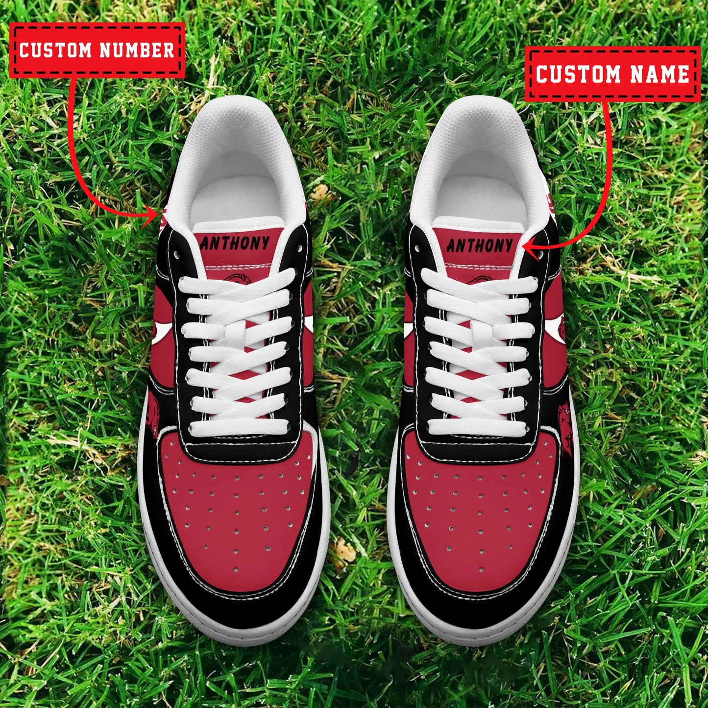 Ideafootwear Arkansas Razorbacks NCAA Air Low-Top Sneakers Shoes For Men And Women