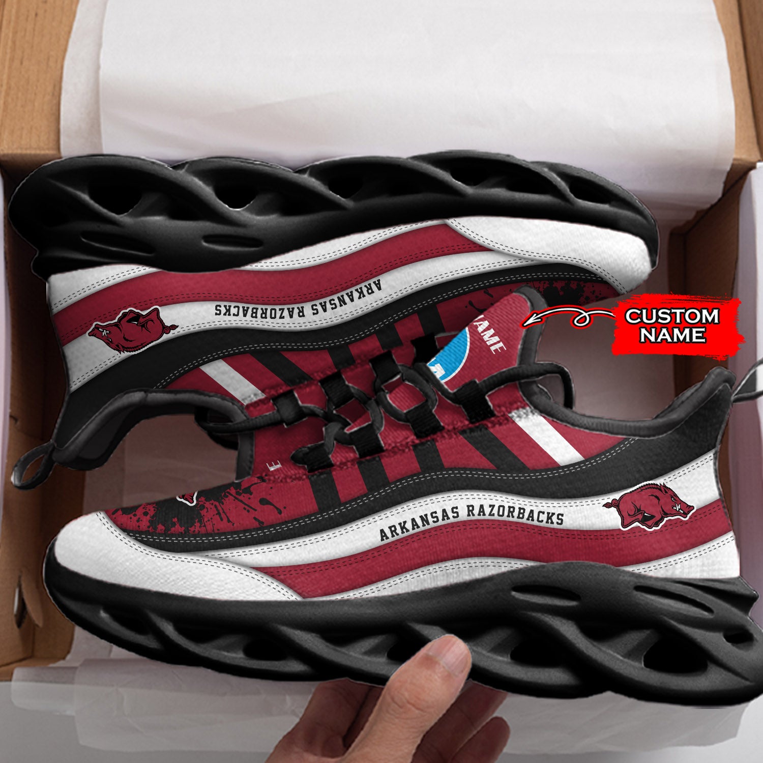 Ideafootwear Arkansas Razorbacks NCAA Max Soul Shoes Sneakers For Men And Women