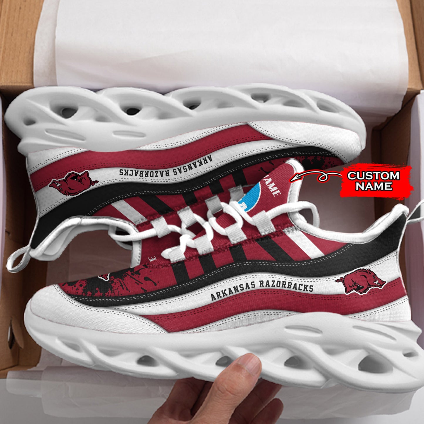Ideafootwear Arkansas Razorbacks NCAA Max Soul Shoes Sneakers For Men And Women