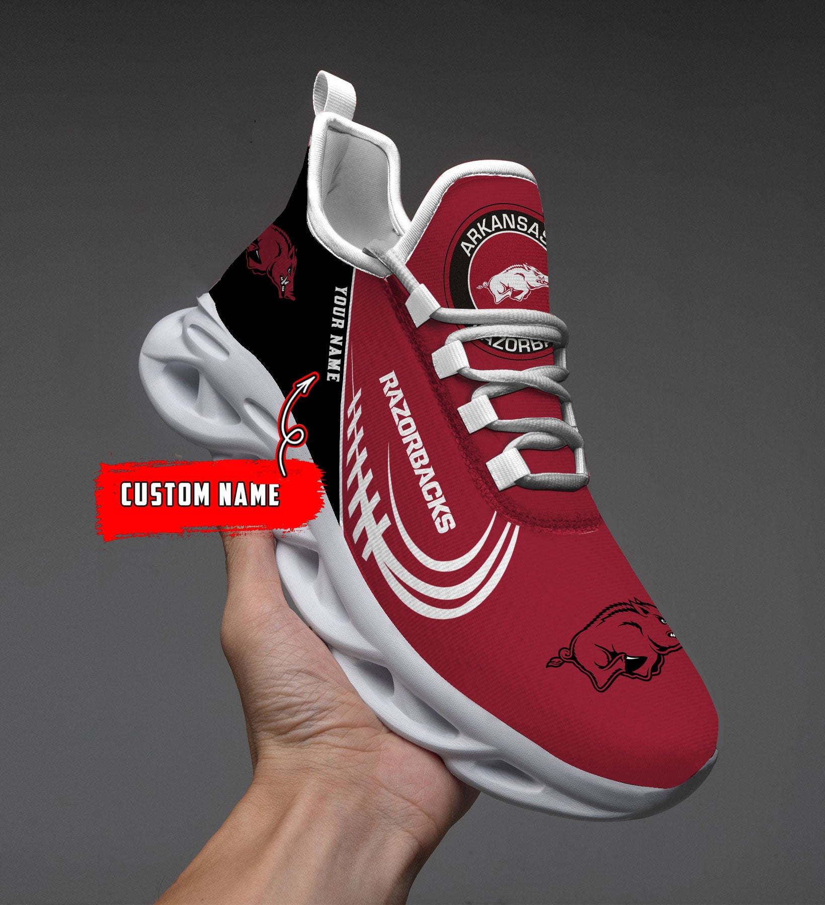 Ideafootwear Arkansas Razorbacks NCAA Max Soul Shoes Sneakers For Men And Women