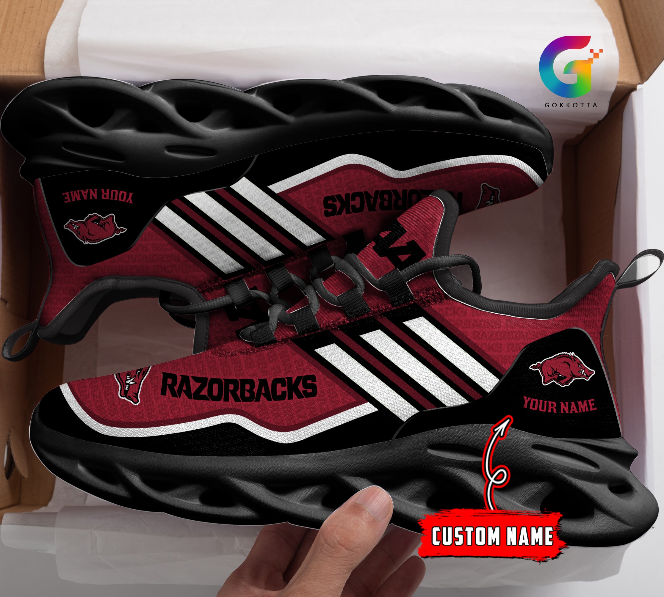 Ideafootwear Arkansas Razorbacks NCAA Max Soul Shoes Sneakers For Men And Women
