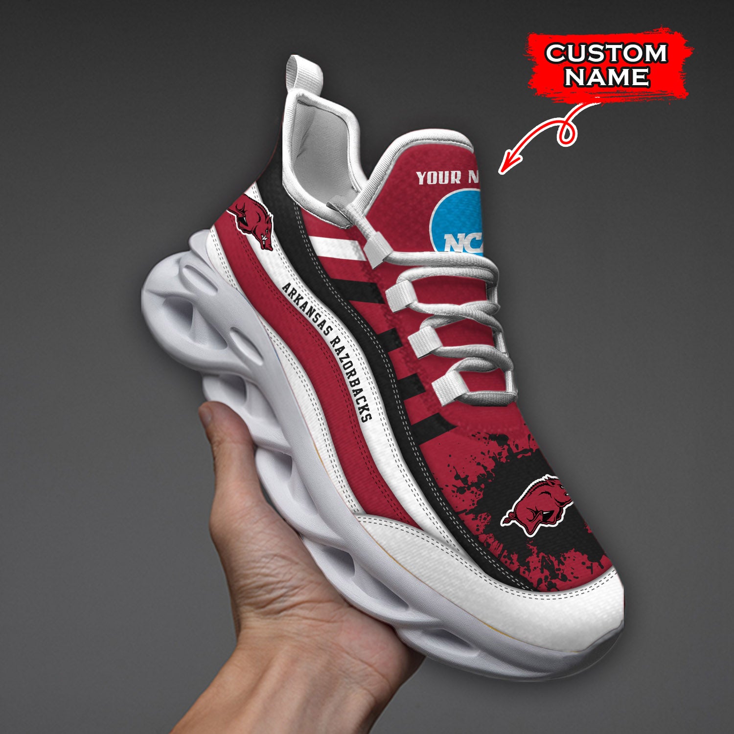 Ideafootwear Arkansas Razorbacks NCAA Max Soul Shoes Sneakers For Men And Women