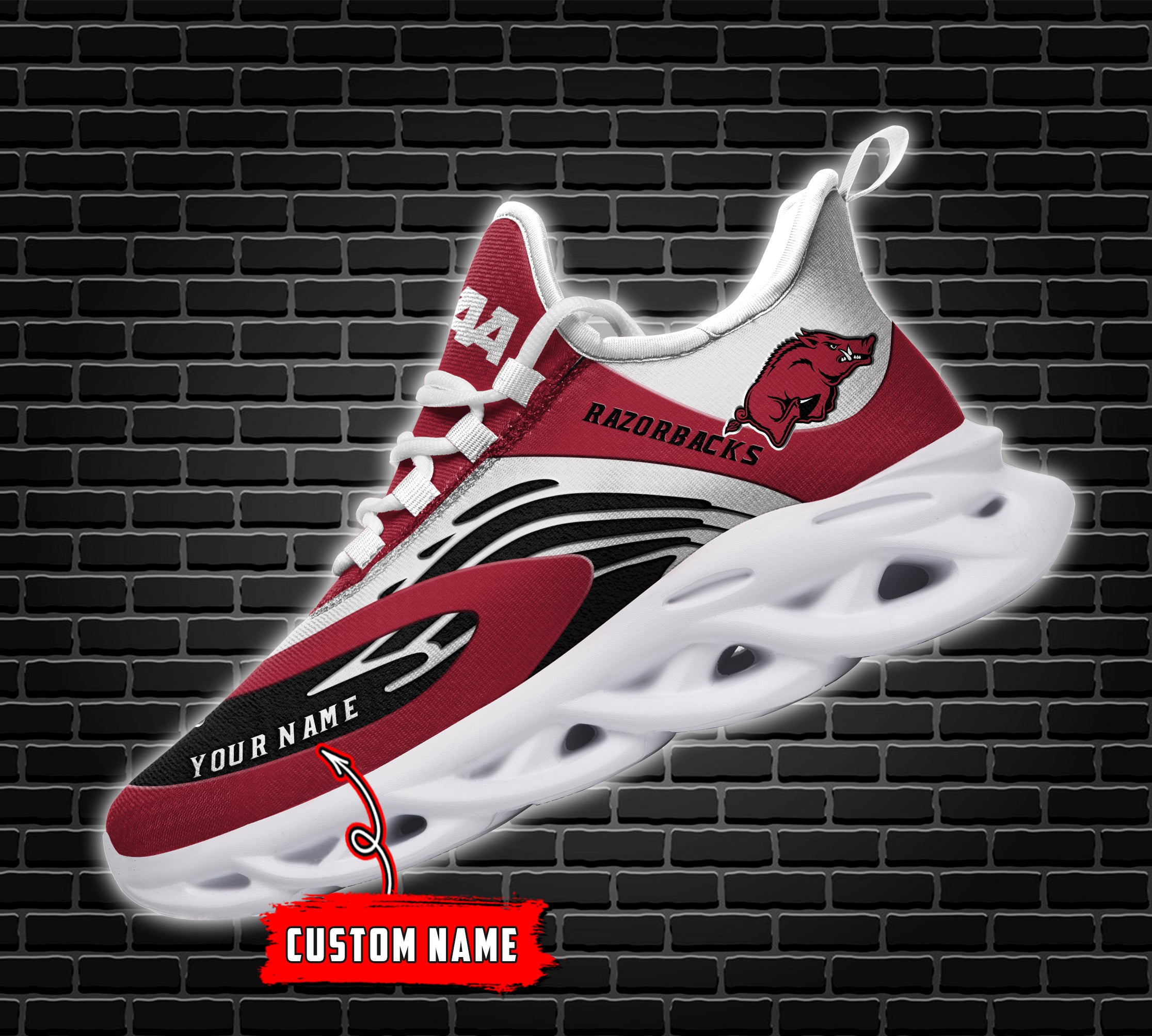 Ideafootwear Arkansas Razorbacks NCAA Max Soul Shoes Sneakers For Men And Women