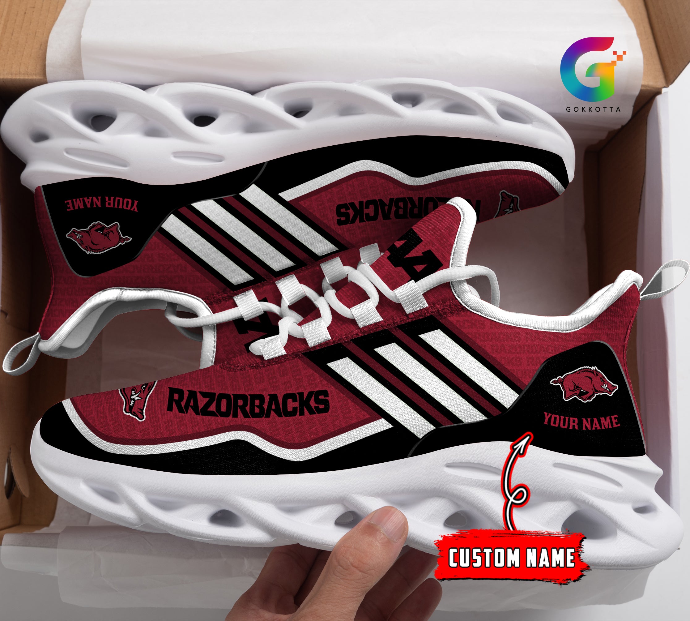 Ideafootwear Arkansas Razorbacks NCAA Max Soul Shoes Sneakers For Men And Women