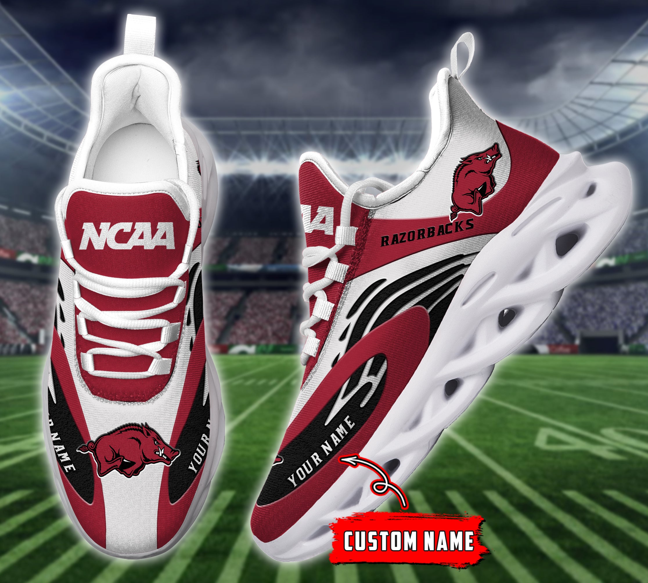 Ideafootwear Arkansas Razorbacks NCAA Max Soul Shoes Sneakers For Men And Women