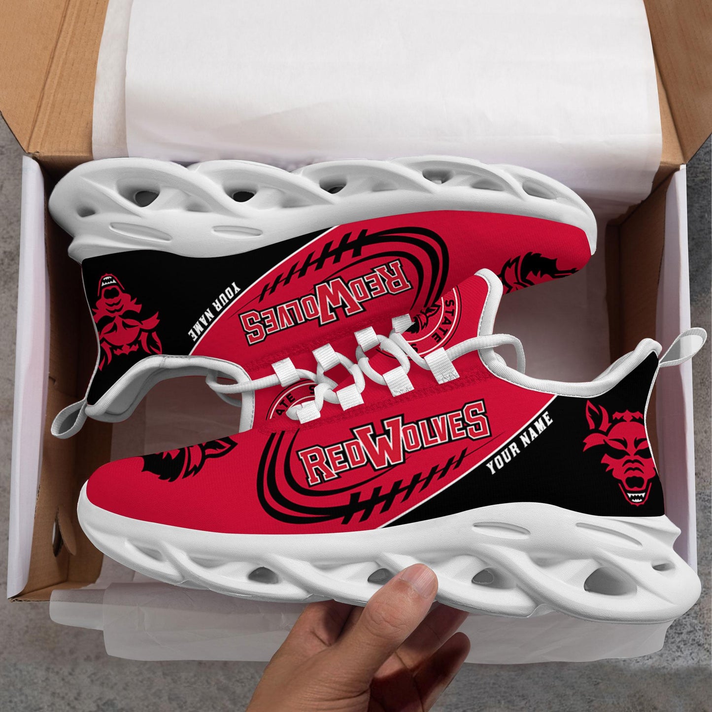 Ideafootwear Arkansas State Red Wolves Max Soul Shoes Sneakers For Men And Women