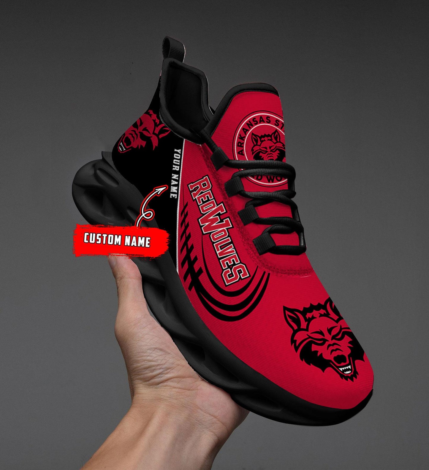 Ideafootwear Arkansas State Red Wolves Max Soul Shoes Sneakers For Men And Women