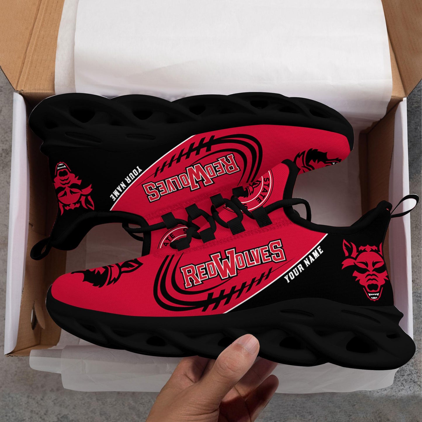 Ideafootwear Arkansas State Red Wolves Max Soul Shoes Sneakers For Men And Women