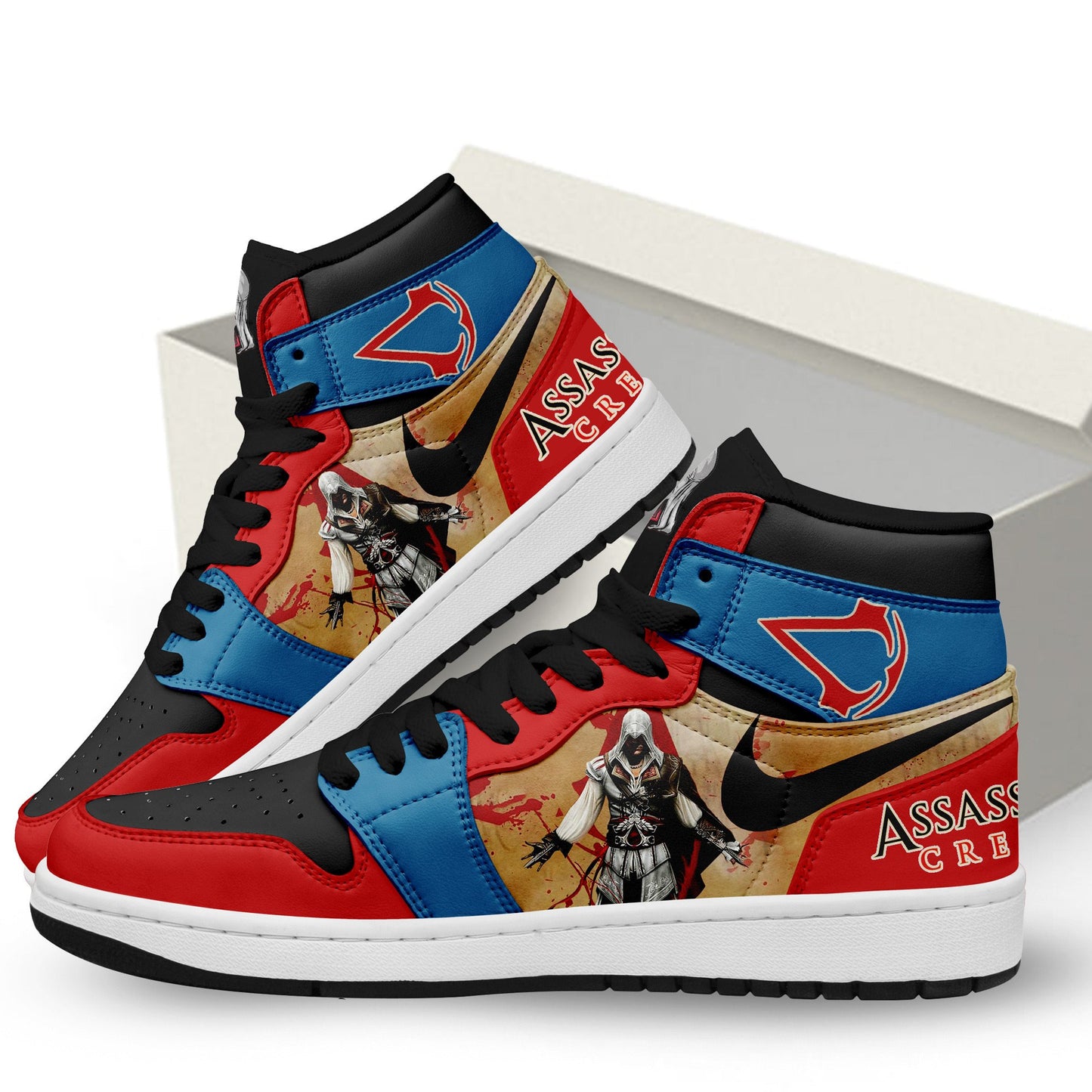 Ideafootwear Assassin's Creed AJ1 High Sneakers Shoes For Men And Women