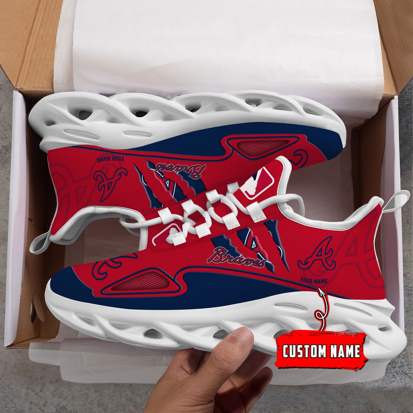 Ideafootwear Atlanta Braves Max Soul Shoes Sneakers For Men And Women