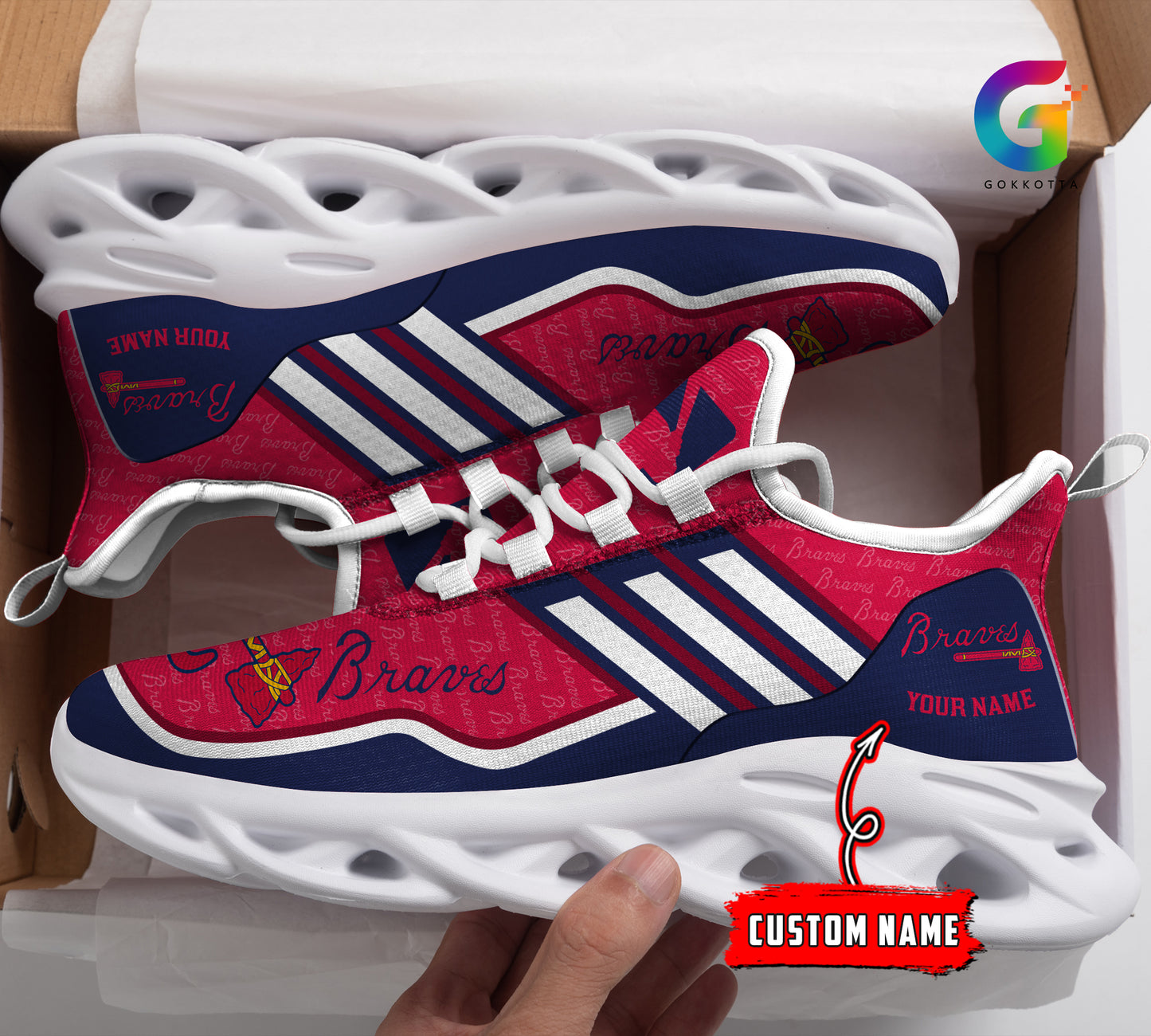 Ideafootwear Atlanta Braves MLB Max Soul Shoes Sneakers For Men And Women