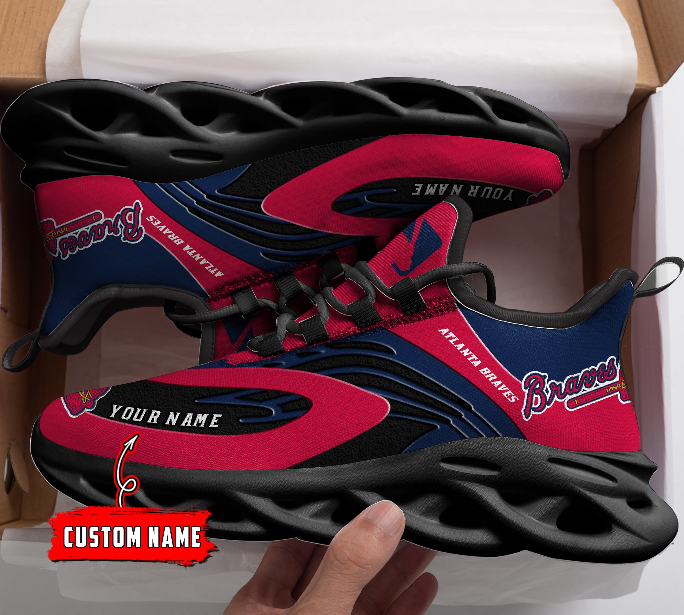 Ideafootwear Atlanta Braves MLB Max Soul Shoes Sneakers For Men And Women