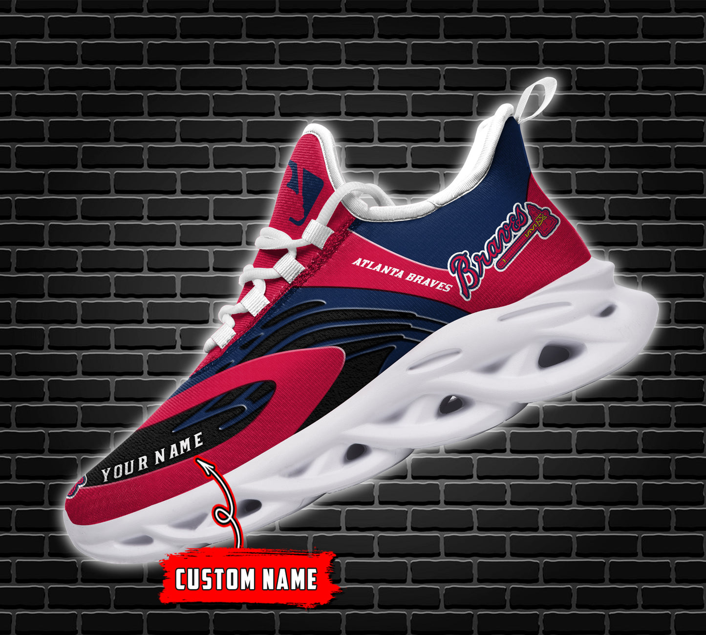 Ideafootwear Atlanta Braves MLB Max Soul Shoes Sneakers For Men And Women