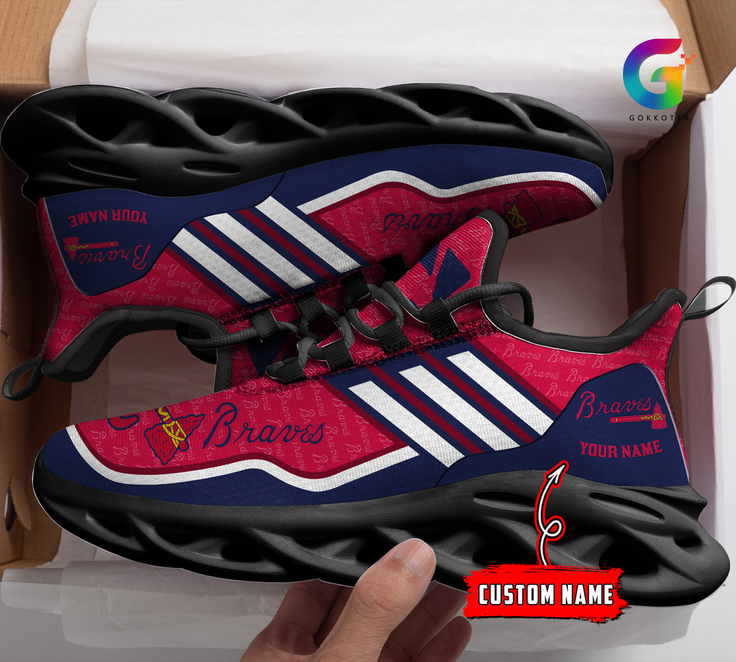 Ideafootwear Atlanta Braves MLB Max Soul Shoes Sneakers For Men And Women