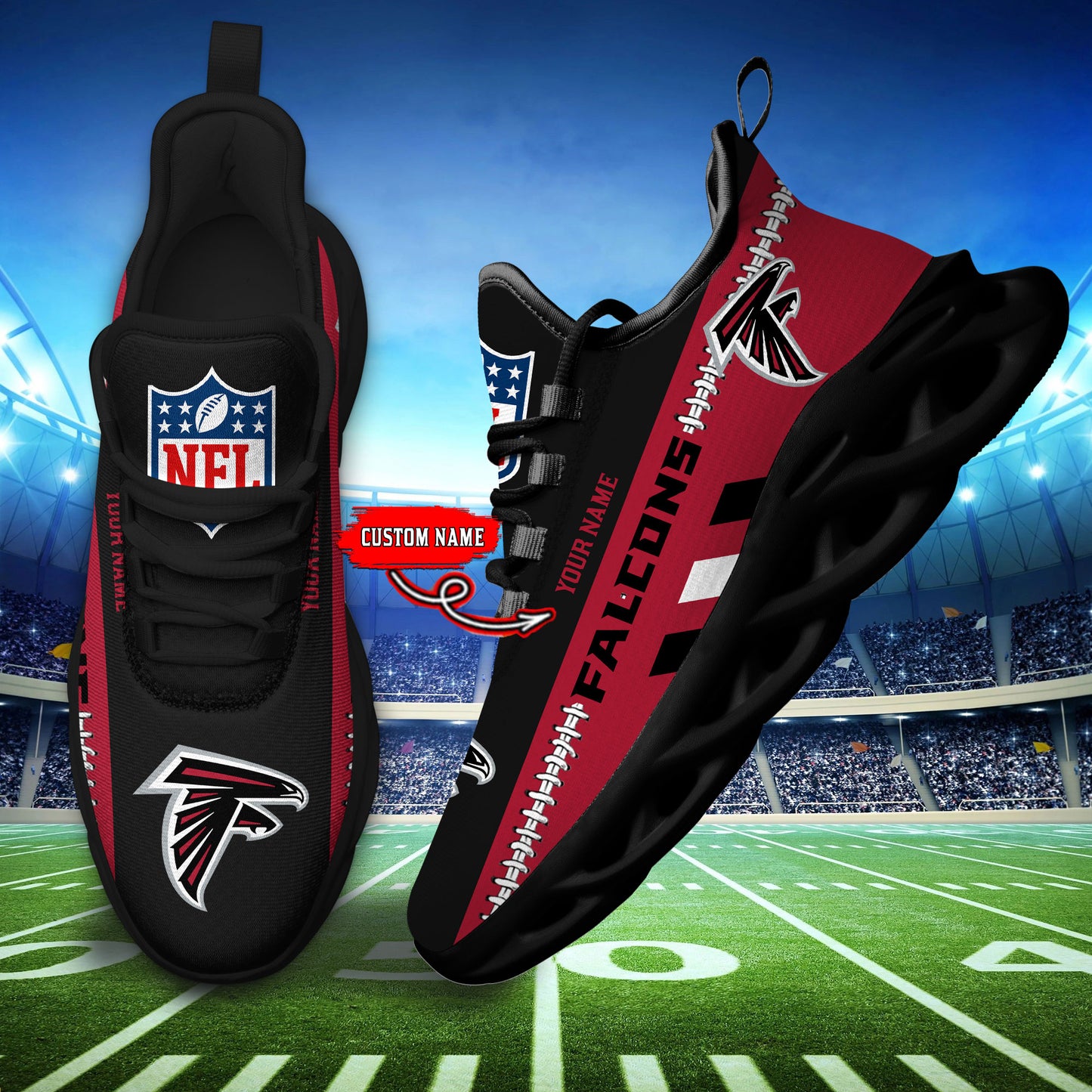 Ideafootwear Atlanta Falcons Max Soul Shoes Sneakers For Men And Women