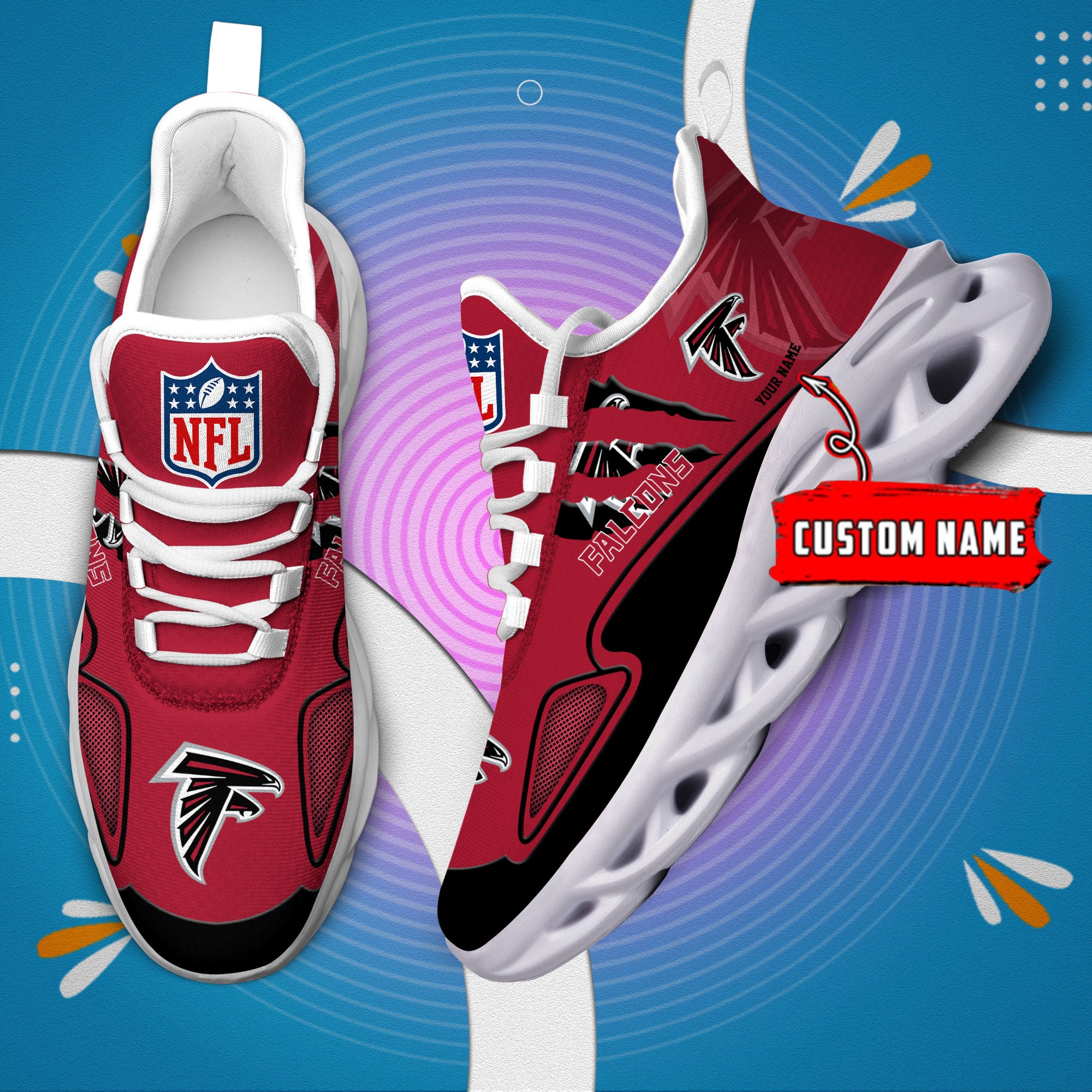 Ideafootwear Atlanta Falcons Max Soul Shoes Sneakers For Men And Women