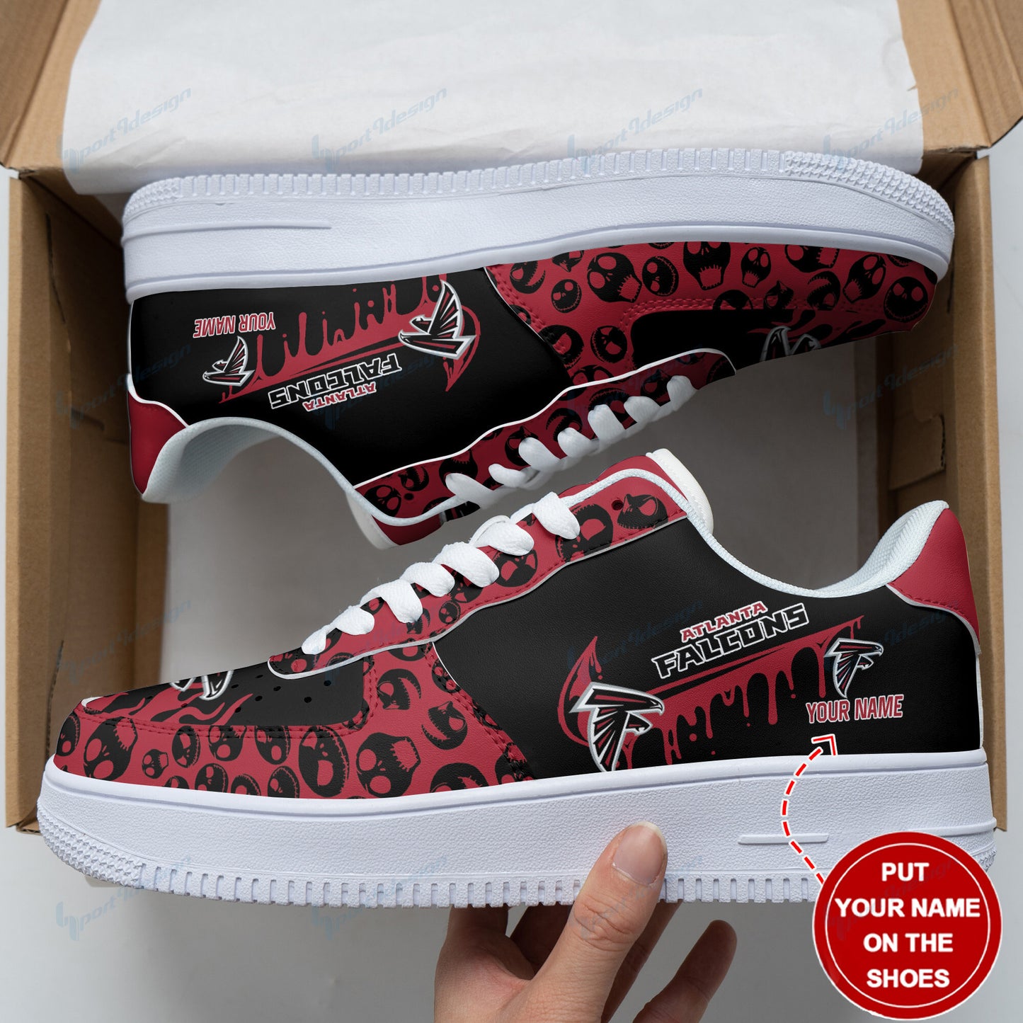 Ideafootwear Atlanta Falcons NFL Air Low-Top Sneakers Shoes For Men And Women