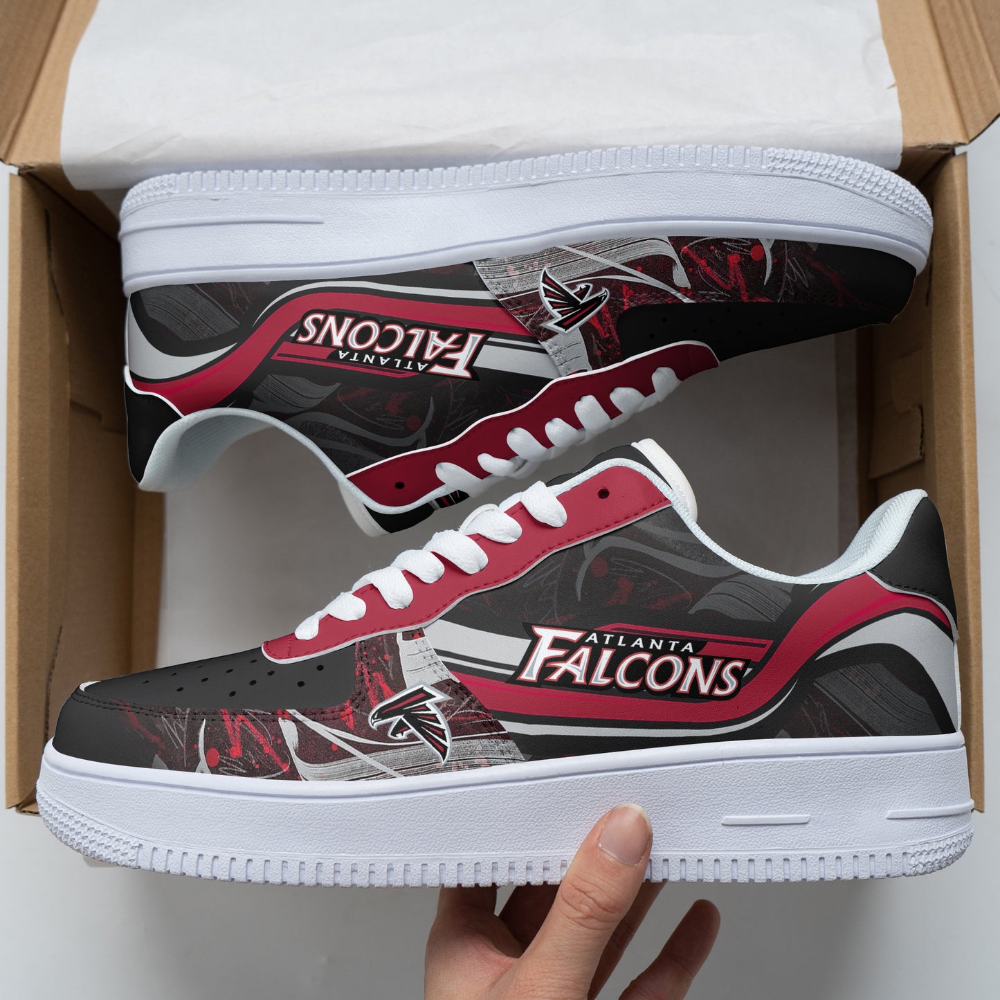 Ideafootwear Atlanta Falcons NFL Air Low-Top Sneakers Shoes For Men And Women