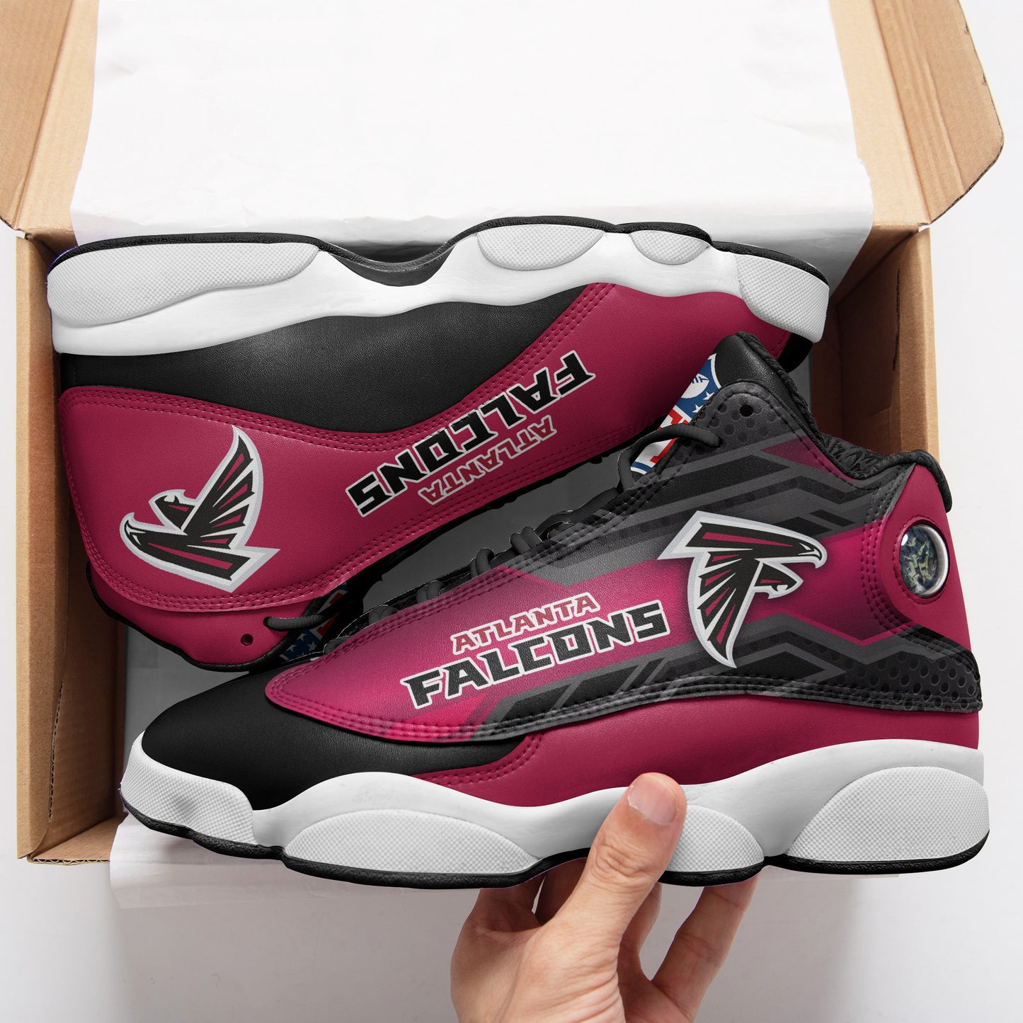 Ideafootwear Atlanta Falcons NFL AJ13 Sneakers Shoes For Men And Women