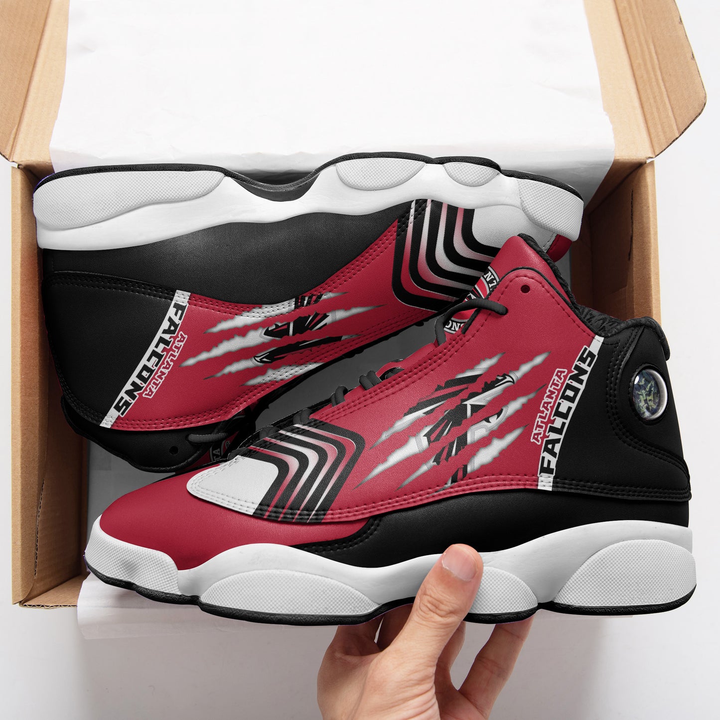 Ideafootwear Atlanta Falcons NFL AJ13 Sneakers Shoes For Men And Women