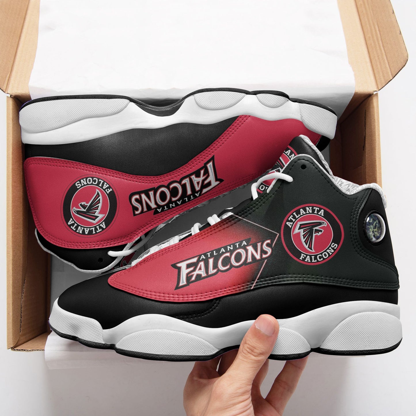Ideafootwear Atlanta Falcons NFL AJ13 Sneakers Shoes For Men And Women