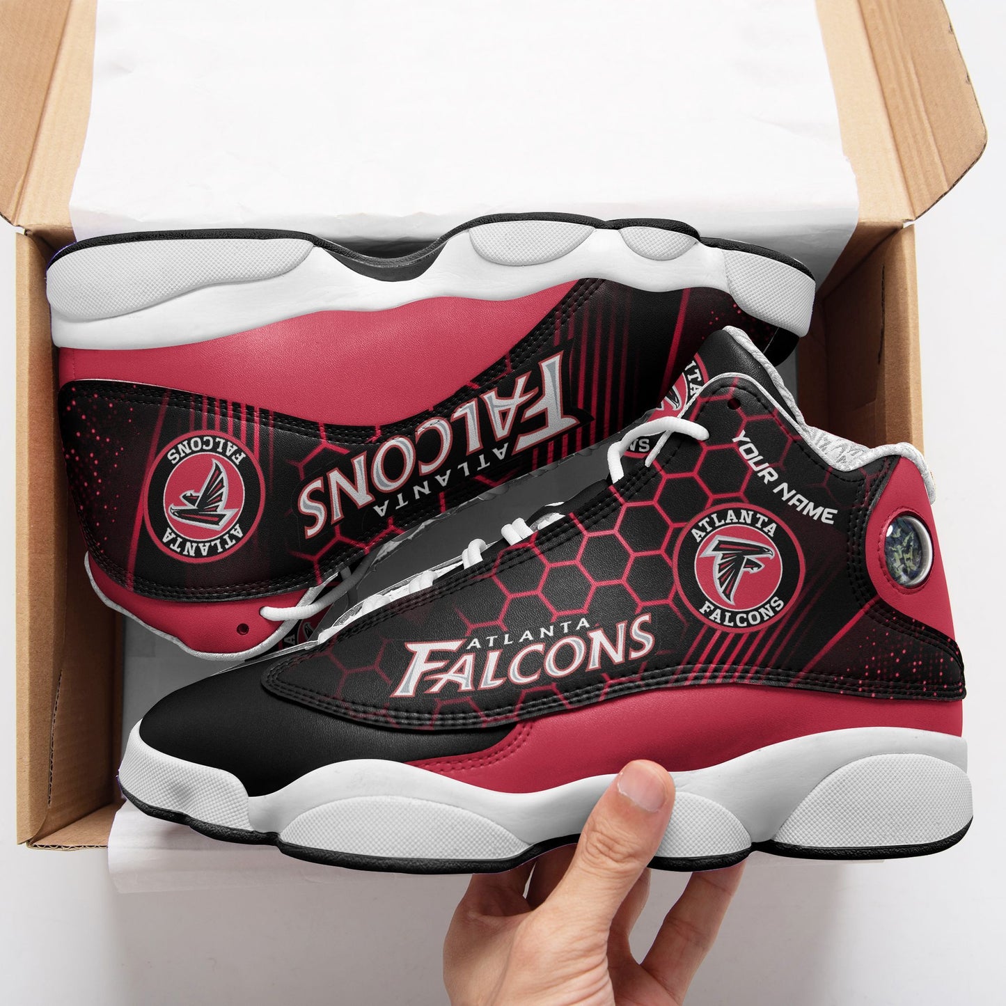 Ideafootwear Atlanta Falcons NFL AJ13 Sneakers Shoes For Men And Women