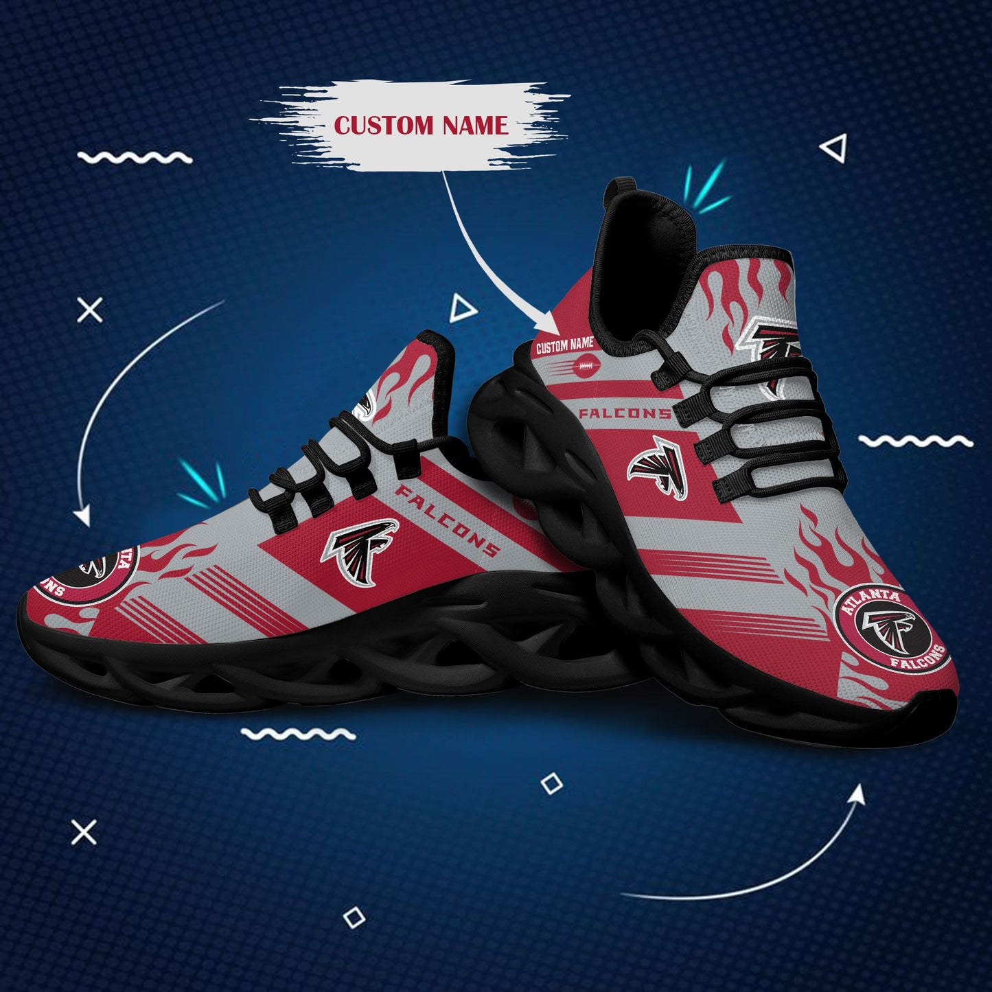 Ideafootwear Atlanta Falcons NFL Max Soul Shoes Sneakers For Men And Women