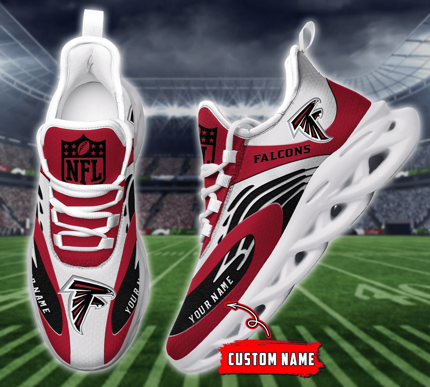 Ideafootwear Atlanta Falcons NFL Max Soul Shoes Sneakers For Men And Women