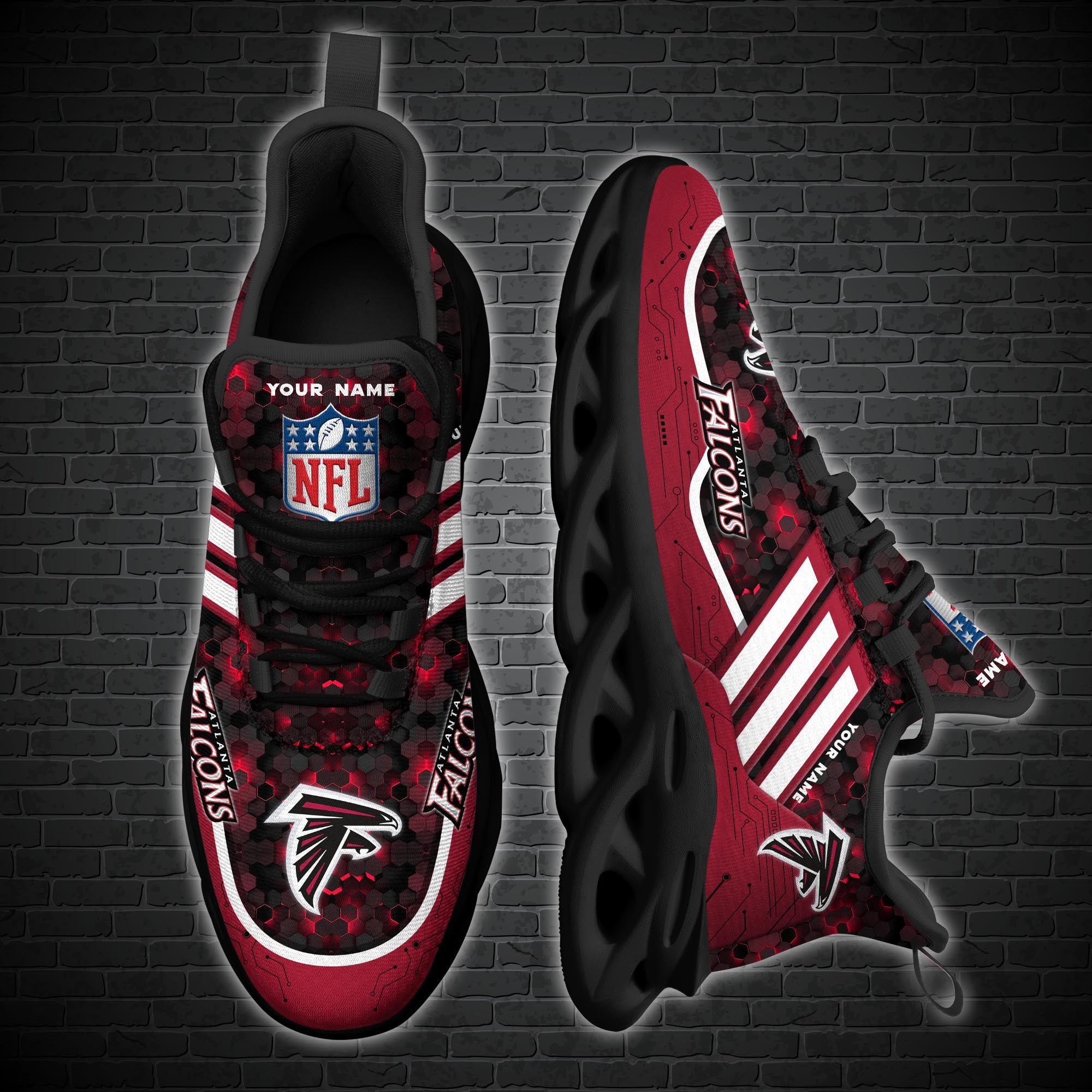 Ideafootwear Atlanta Falcons NFL Max Soul Shoes Sneakers For Men And Women