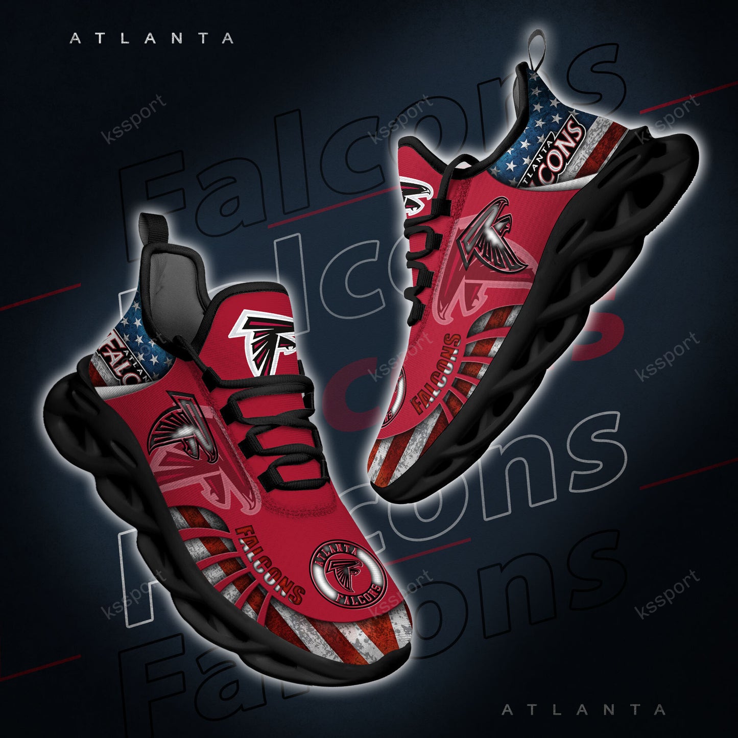 Ideafootwear Atlanta Falcons NFL Max Soul Shoes Sneakers For Men And Women