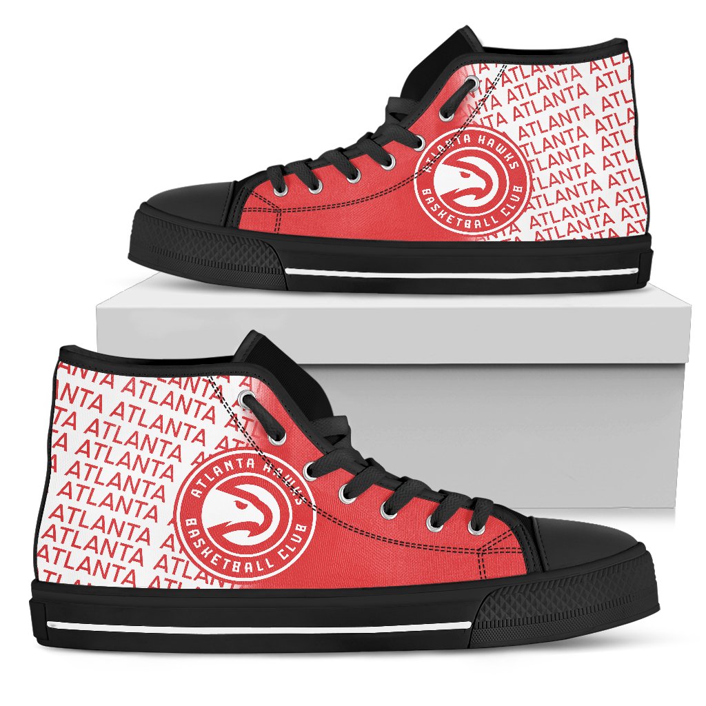 Ideafootwear Atlanta Hawks High Top Canvas Sneakers Shoes For Men And Women