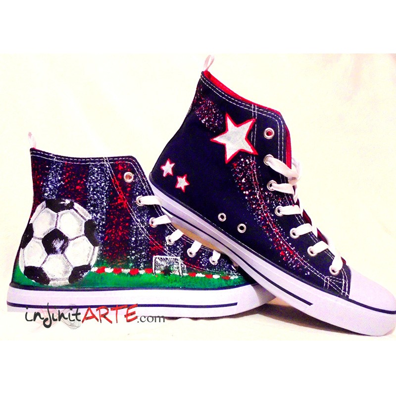 Ideafootwear Atletico Madrid High Top Canvas Sneakers Shoes For Men And Women