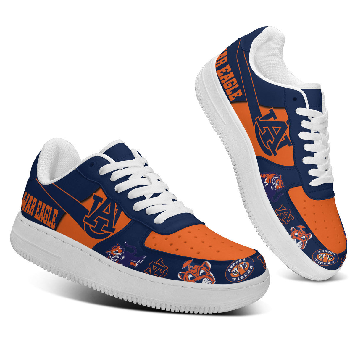 Ideafootwear Auburn Tigers Air Low-Top Sneakers Shoes For Men And Women