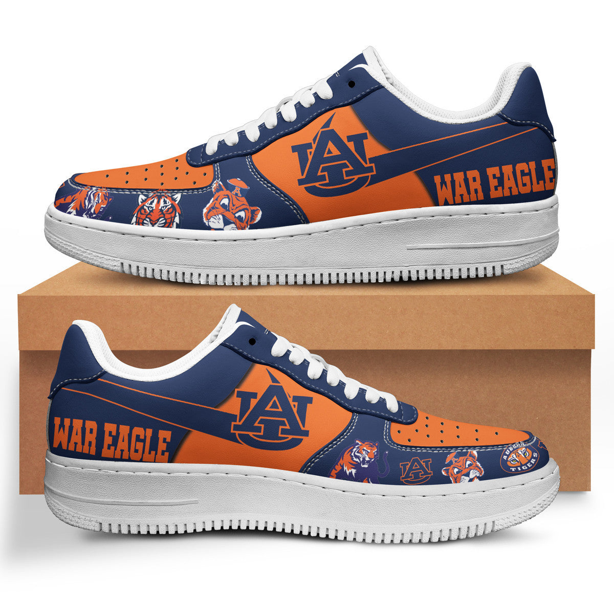 Ideafootwear Auburn Tigers Air Low-Top Sneakers Shoes For Men And Women