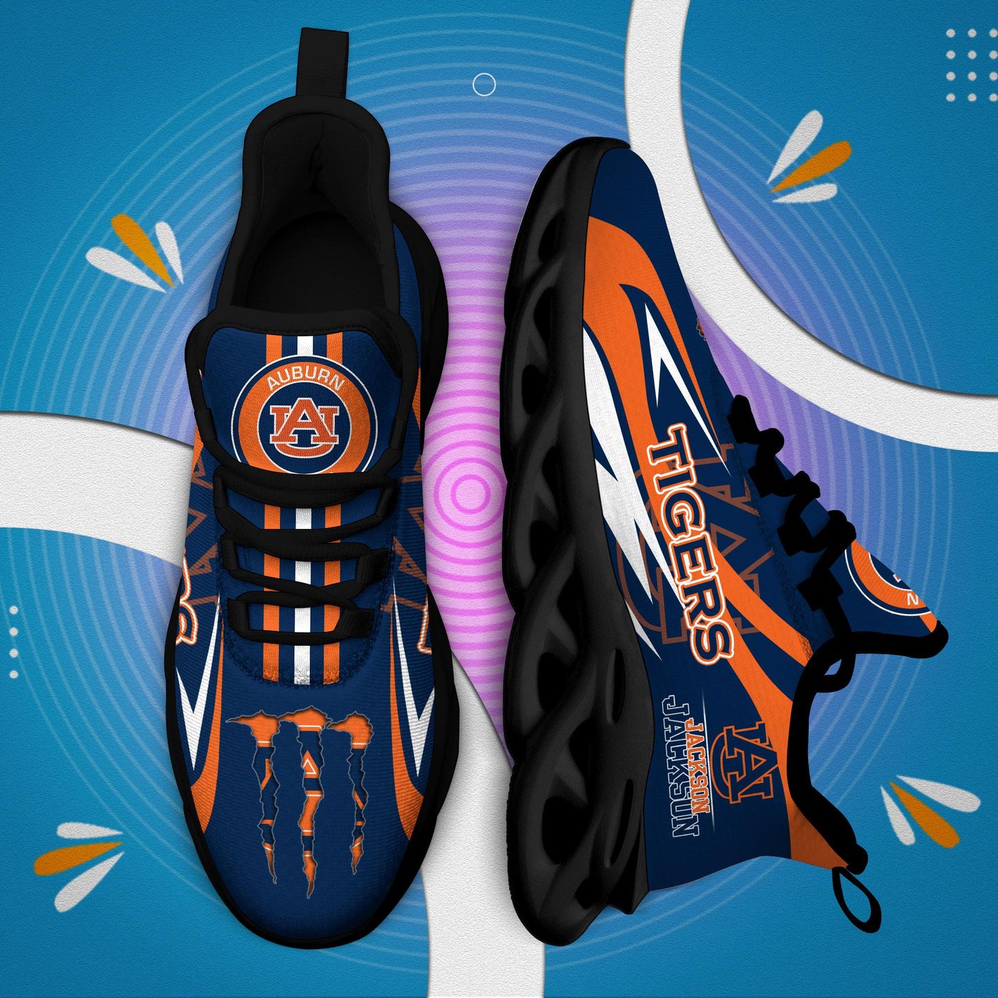Ideafootwear Auburn Tigers Max Soul Shoes Sneakers For Men And Women