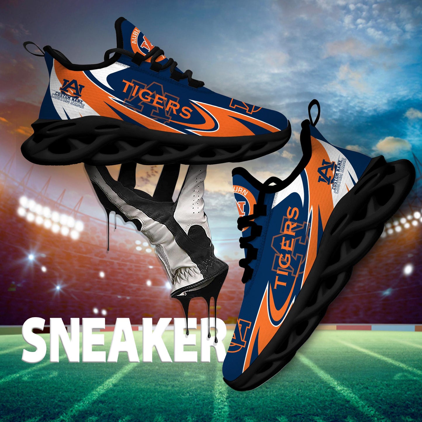 Ideafootwear Auburn Tigers Max Soul Shoes Sneakers For Men And Women