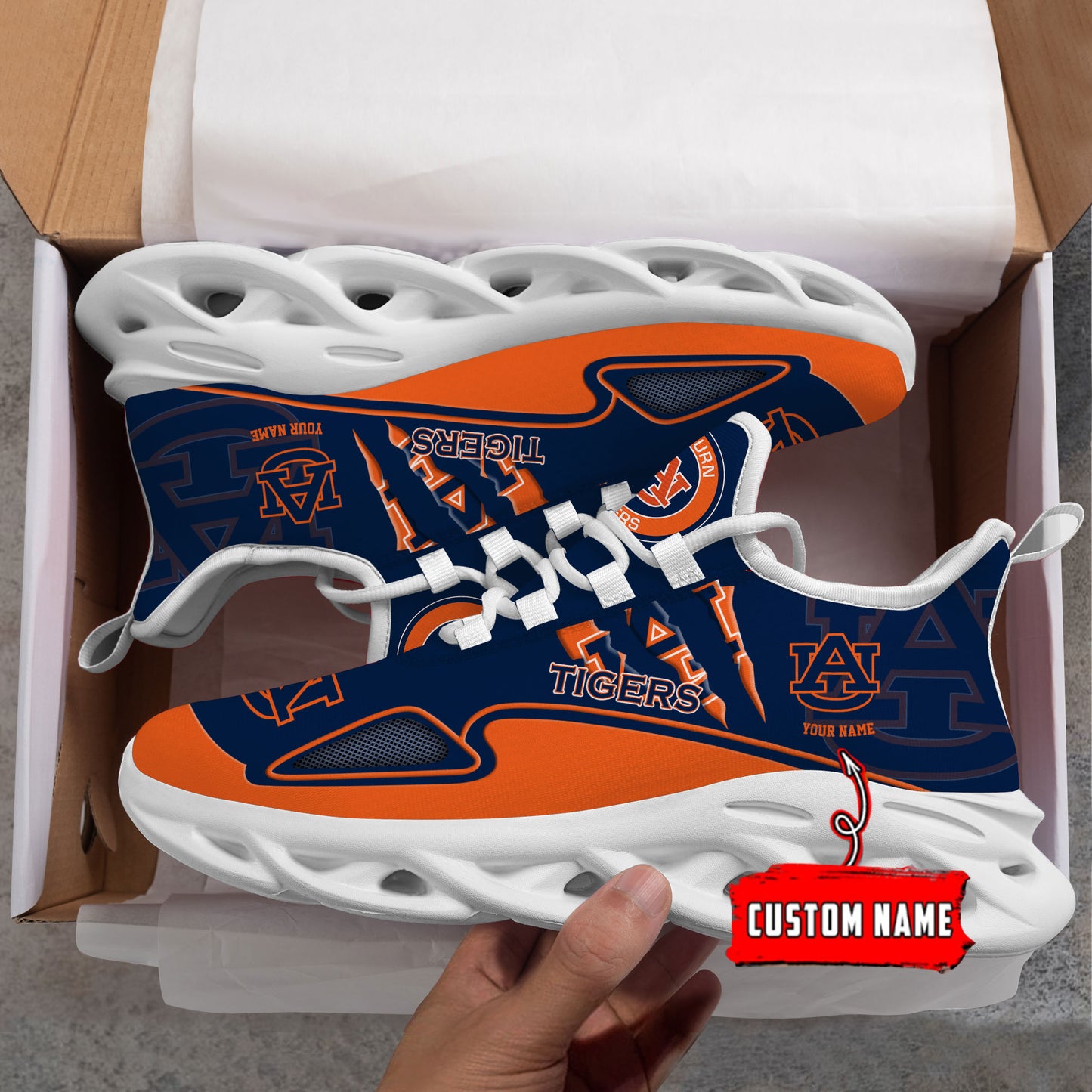 Ideafootwear Auburn Tigers Max Soul Shoes Sneakers For Men And Women