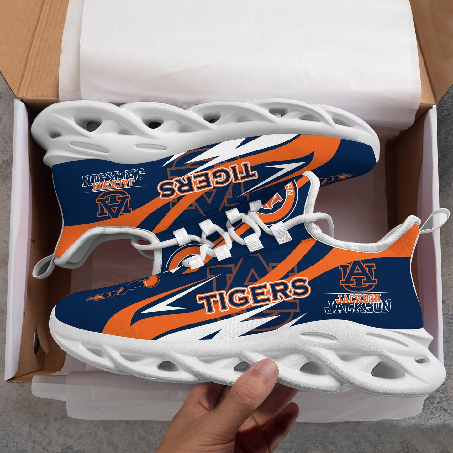 Ideafootwear Auburn Tigers Max Soul Shoes Sneakers For Men And Women