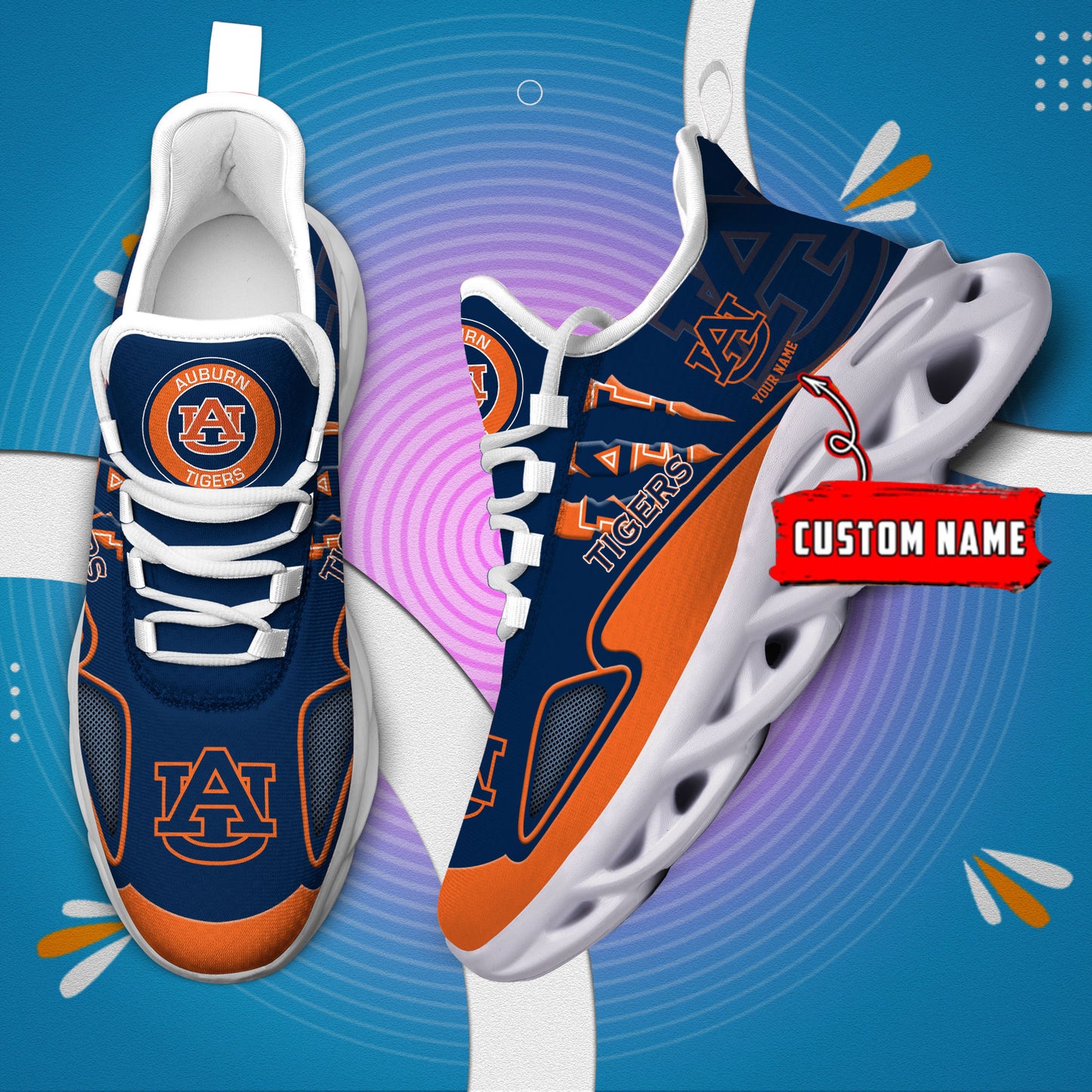 Ideafootwear Auburn Tigers Max Soul Shoes Sneakers For Men And Women