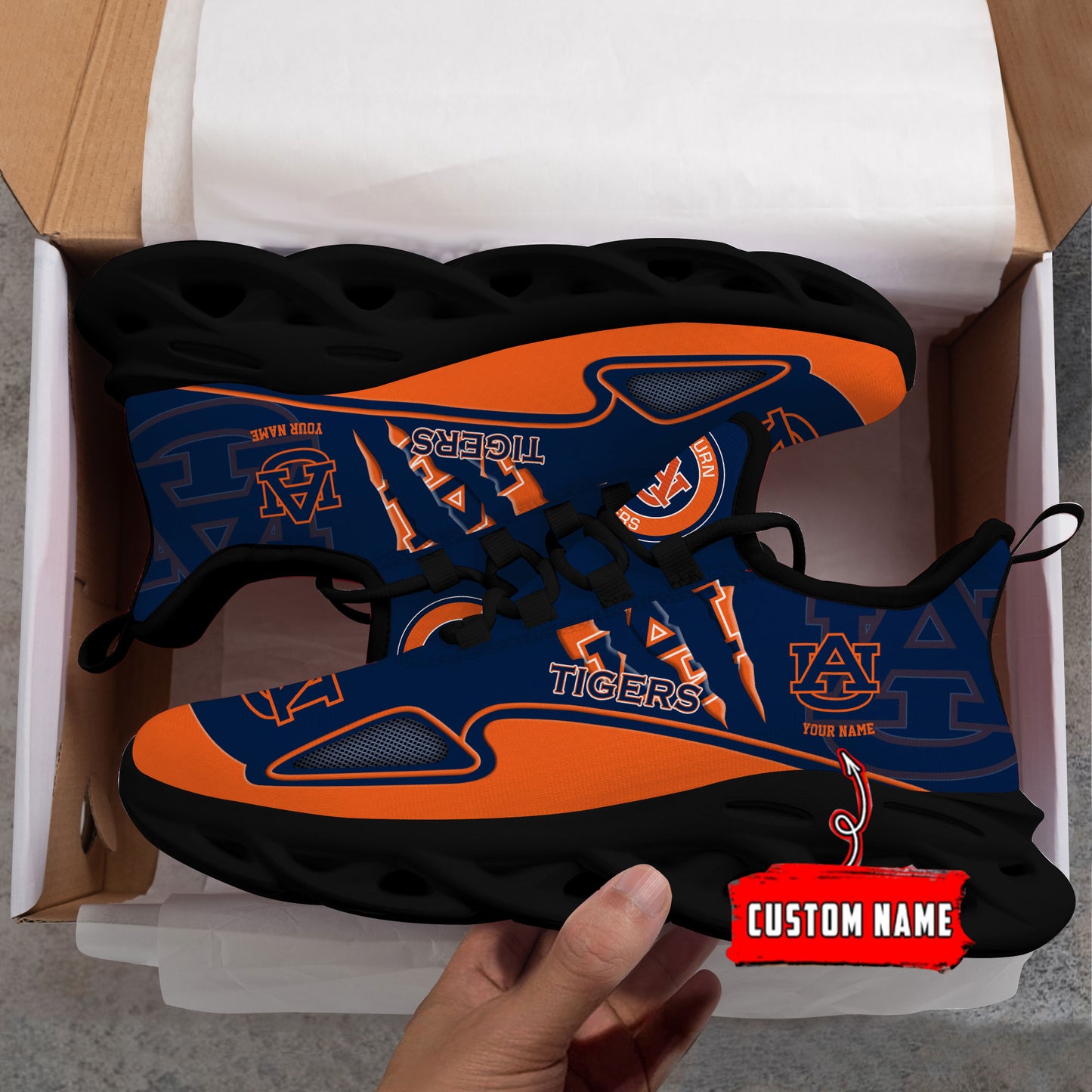 Ideafootwear Auburn Tigers Max Soul Shoes Sneakers For Men And Women