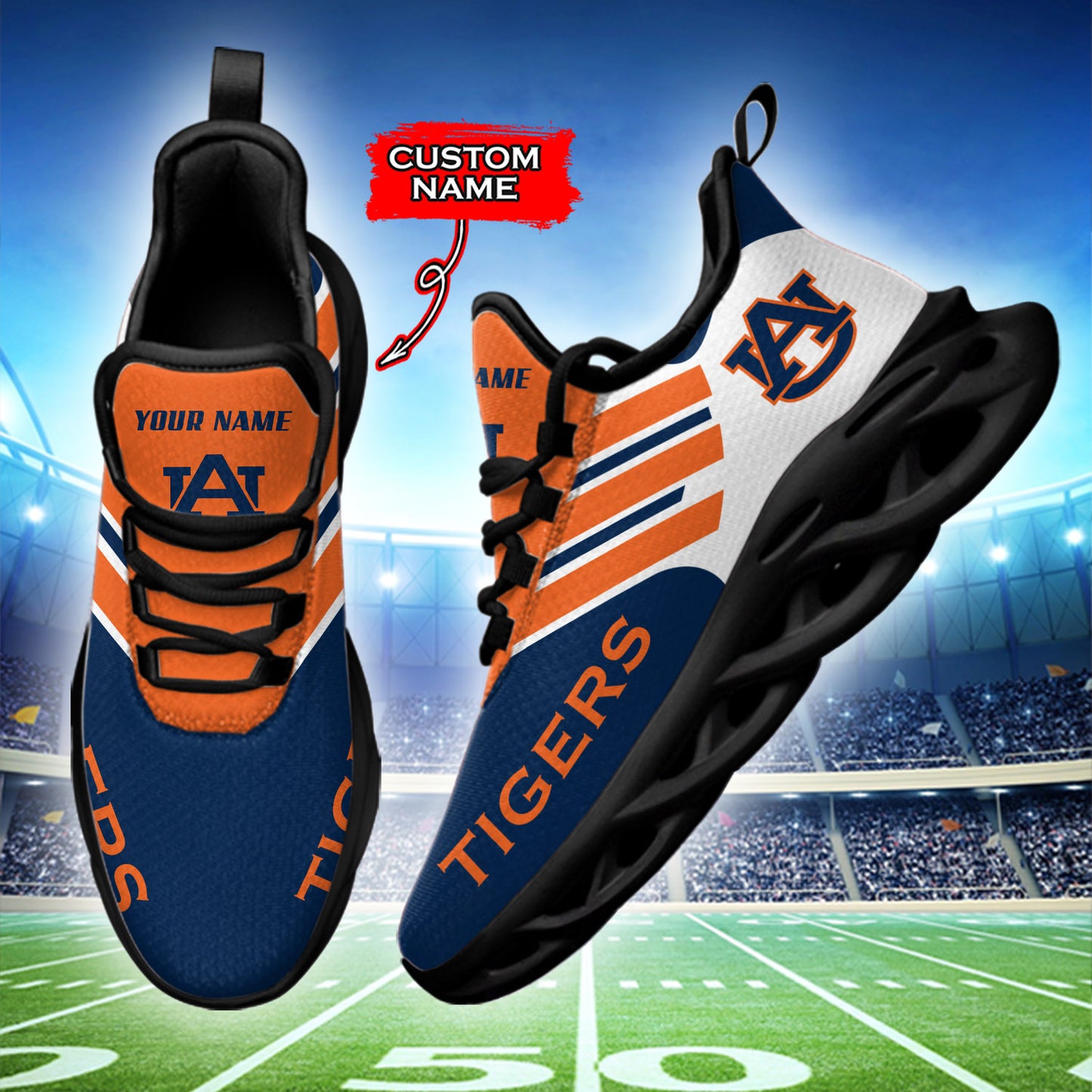 Ideafootwear Auburn Tigers NCAA Max Soul Shoes Sneakers For Men And Women
