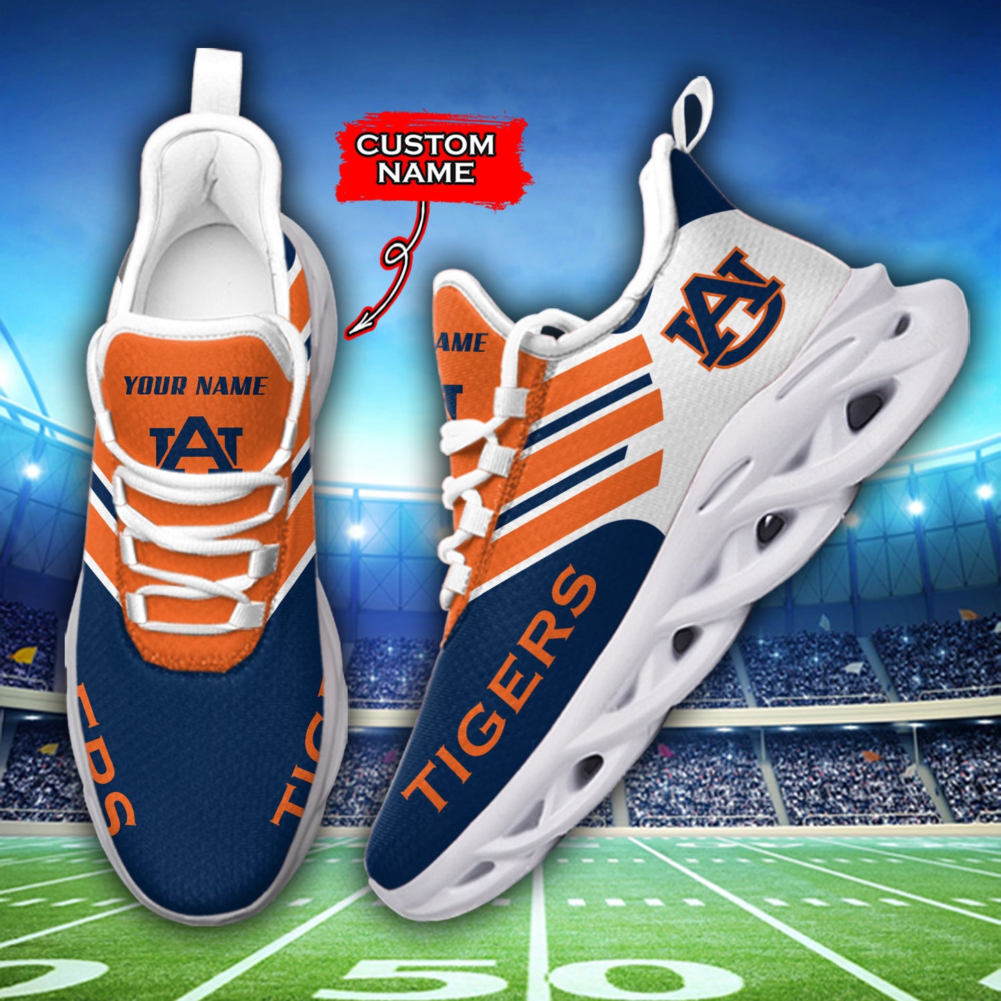Ideafootwear Auburn Tigers NCAA Max Soul Shoes Sneakers For Men And Women