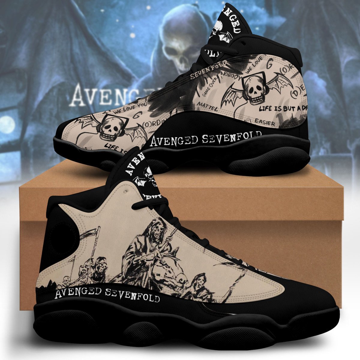 Ideafootwear Avenged Sevenfold AJ13 Sneakers Shoes For Men And Women