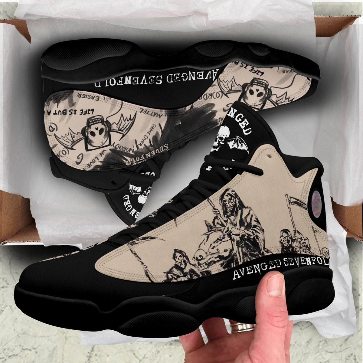Ideafootwear Avenged Sevenfold AJ13 Sneakers Shoes For Men And Women