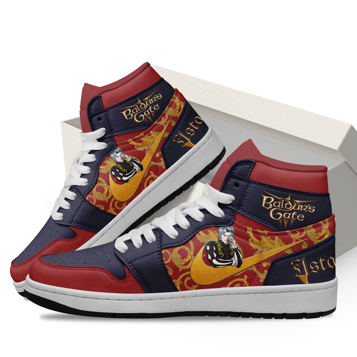 Ideafootwear Baldur's Gate AJ1 High Sneakers Shoes For Men And Women